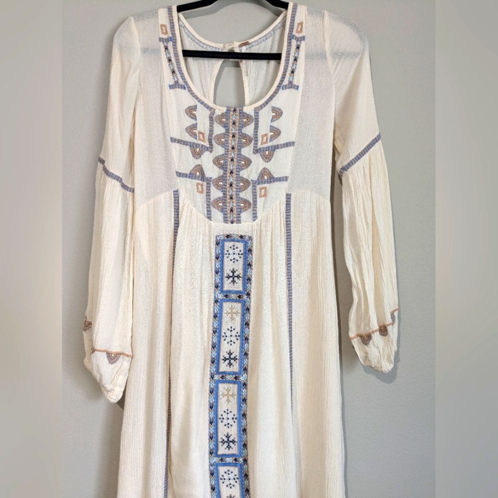 Free People Desert Winds Embroidered Boho Maxi Dress 4 - Picture 5 of 16